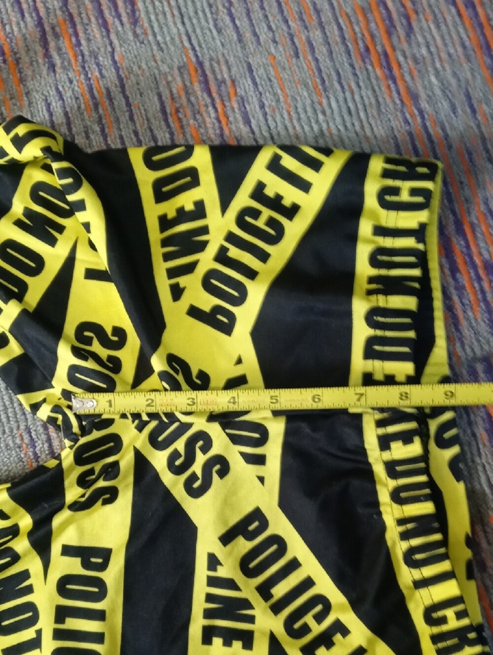 Yellow & Black 'Police Line' Graphic Leggings - Picture 4 of 8